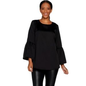 Du Jour Bell Sleeve Tunic with Back Keyhole Detail